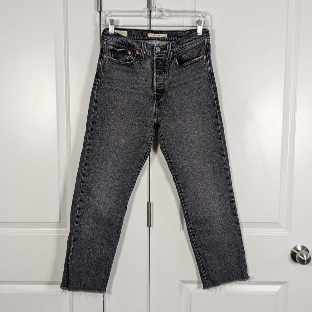 Levis Wedgie Jeans 29x26 High Waist Straight Leg Button Fly Cropped Cotton Denim